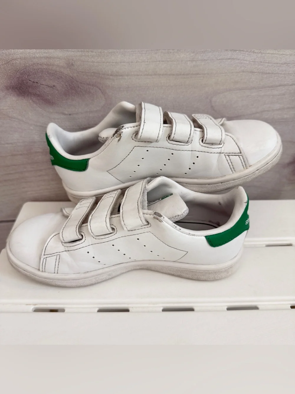 Adidas Stan Smith Shoes Green And White Size 13K Toddler Leather Sneakers